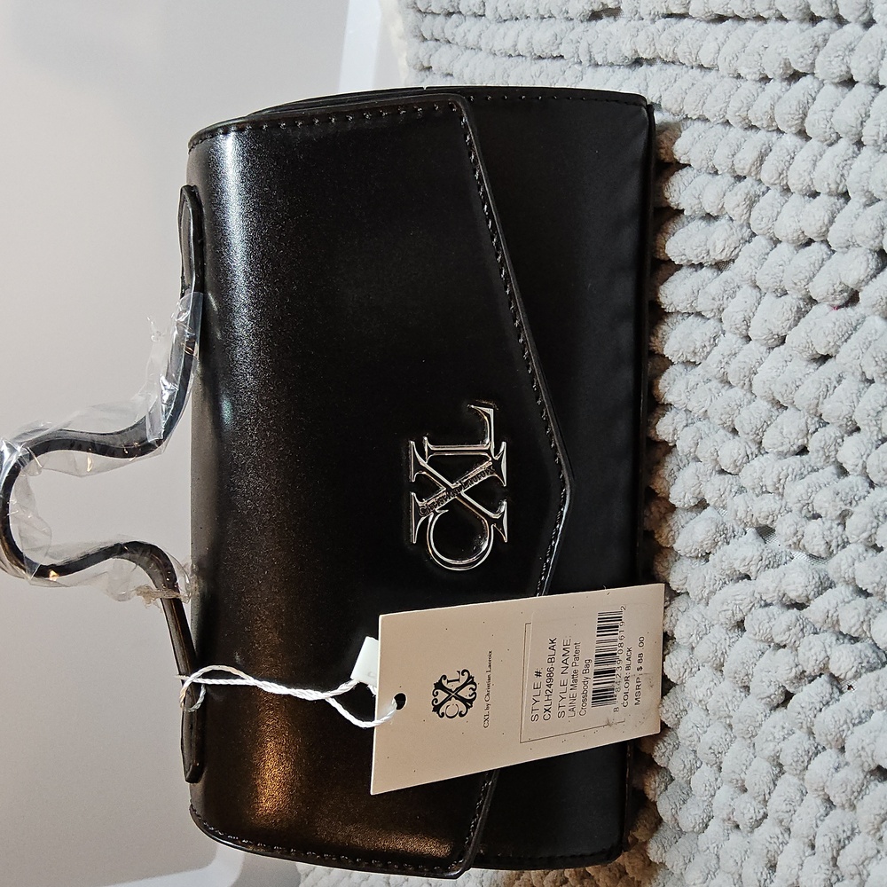 CXL by Christian Lacroix Crossbody Bag Wmn Small Black Matte Patent MSRP $88